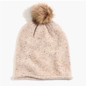 NWT! Madewell Faux-Fur Pom-Pom Beanie